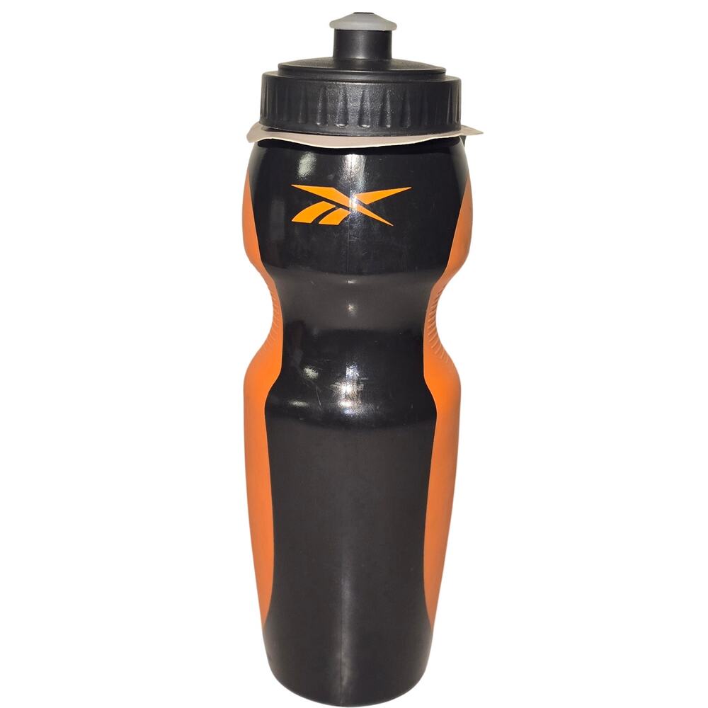 Reebok 24 oz Squeeze Water Bottle Leak Proof BPA Free Black Orange NWT NEW